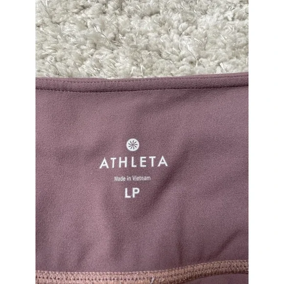 Athleta Leggings Womens Large Petite Purple Mesh High Rise Yoga Activewear Gym - Picture 5 of 11